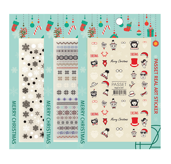 [파셋] 크리스마스 리얼 아트 스티커 8종