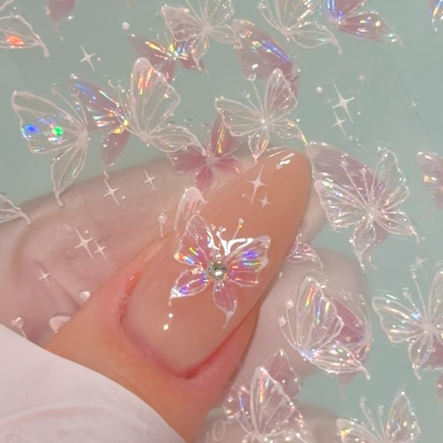 [아우라글리터] 글로리아 나비 네일 스티커